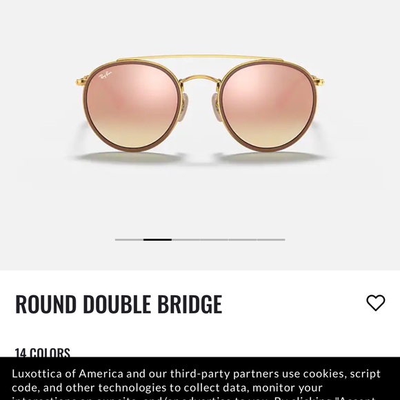 Round double bridge ray ban pink/gold - Picture 10 of 10